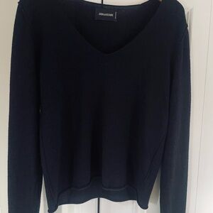 Zadig & Voltaire Navy V-Neck Women's Sweater